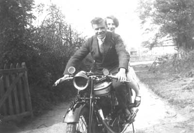 Frank and Ivy on their motor bike circa 1930