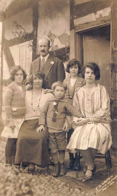 Amy seen on the left of photo, with her parents, and siblings Alfred, Mary and Alice on right - photo by CD Walton